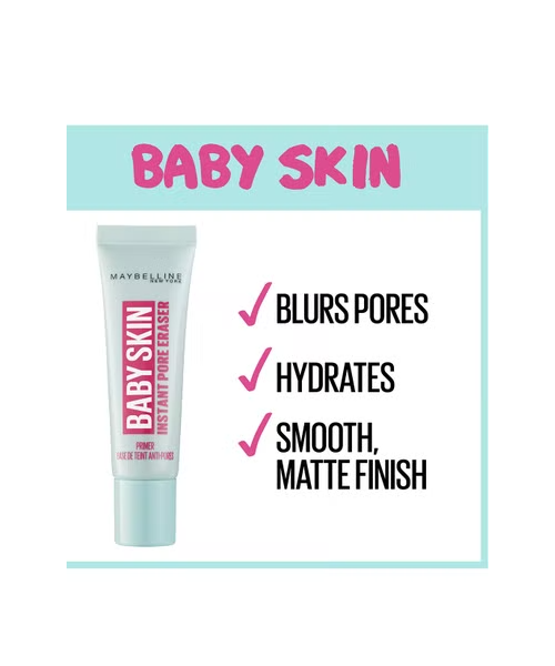 Maybelline New York Baby Skin Instant Pore Eraser Foundation & Primer Matte Finish Natural Medium Skin Cover For All Skin Types Low SPF 20 ml