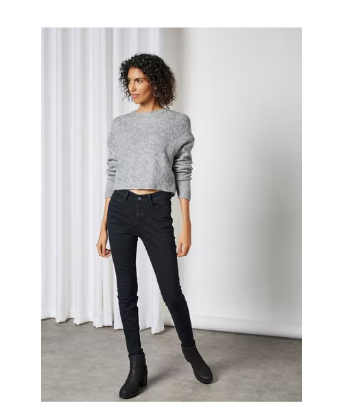 High Waist Skinny Jeans In Black, Noisy May