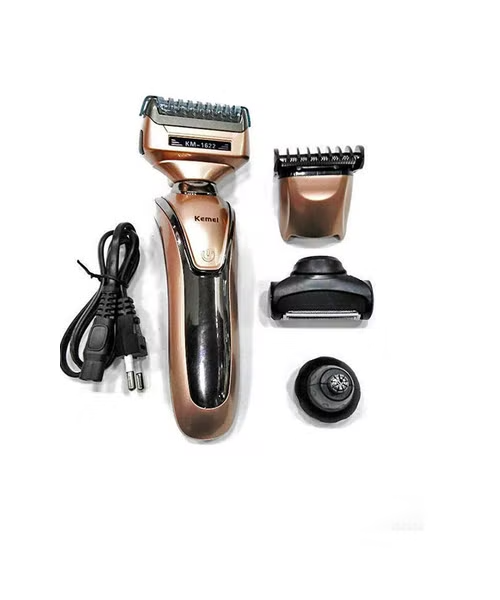 Kemei Hair Trimmer Electric and Battery Shaver For Men -Brown Black KM-1622