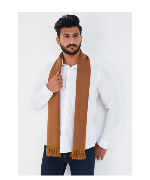 Scarf Collections  Wool Solid Casual Scarf For Unisex - Orange 30X150Cm