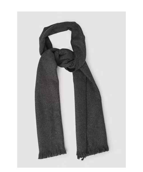 Scarf Collections  Wool Solid Casual Scarf For Unisex - Dark Grey 37X190Cm