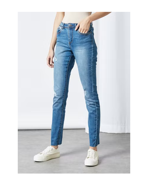 dienen exegese Rondlopen Vero Moda Tanya Ripped Skinny High Waist Casual Jeans For Women - Blue
