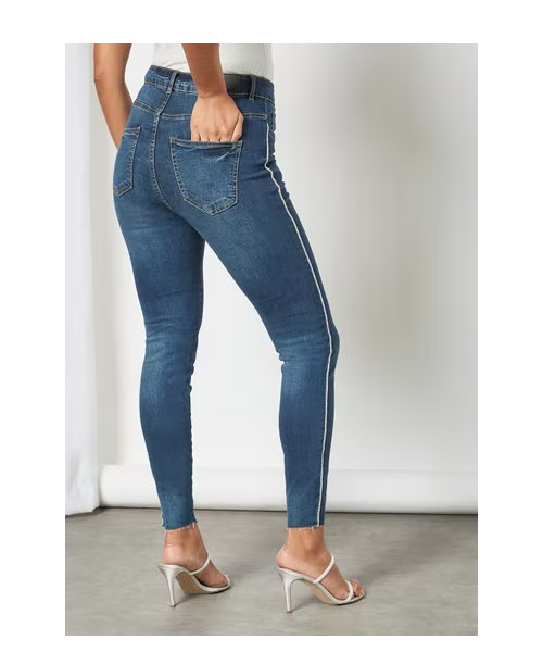 Piazza Italia Casual High Waist Jeans Pant For Women - Blue