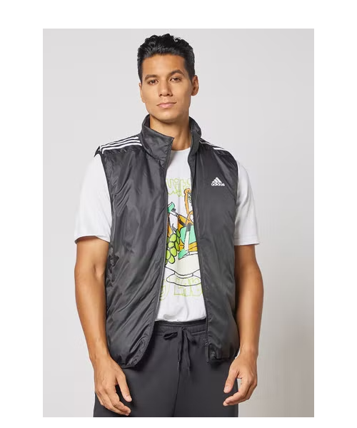 Veel gevaarlijke situaties censuur smaak Adidas Essentials Insulated High Neck Sleeveless Sports Lifestyle Zip Up  Mid Length Vest For Men - Black