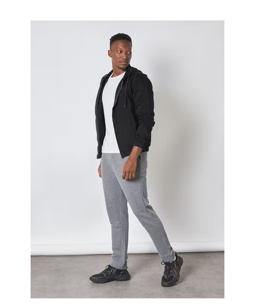 Trendyol Hoody Long Sleeve Casual Pocket Zip Up Mid Length Jacket For Men - Black