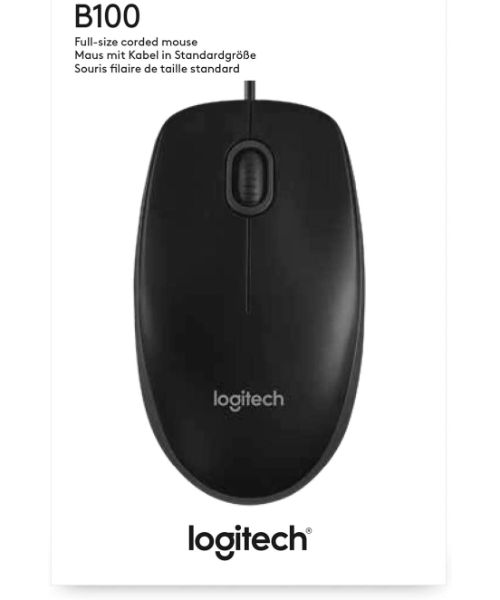 Logitech B100 Optical Wired Mouse 910-003357 Usb Optical Mouse Multi High Performance Mouse - Black