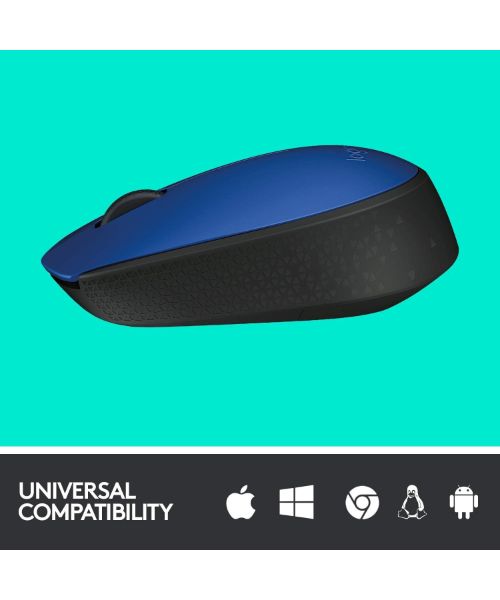 Logitech M171 Wireless Mouse ‎910-004640 Wireless Optical Mouse Multi Use 2.4 Ghz With Usb Mini Receiver - Blue