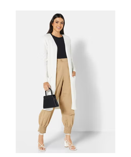 Grader celsius indsats Kompliment Jacqueline de Yong V Neck Long Sleeve Maxi Solid Detailed Pockets Casual  Cardigan for Women - White