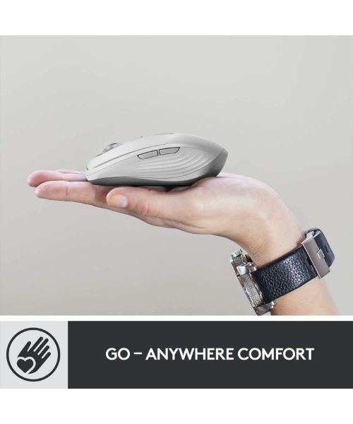 Logitech Mx Anywhere 3 Wireless Mouse ‎910-005989 Wireless Laser Mouse Multi Use Compact Performance 4000Dpi - Light Grey