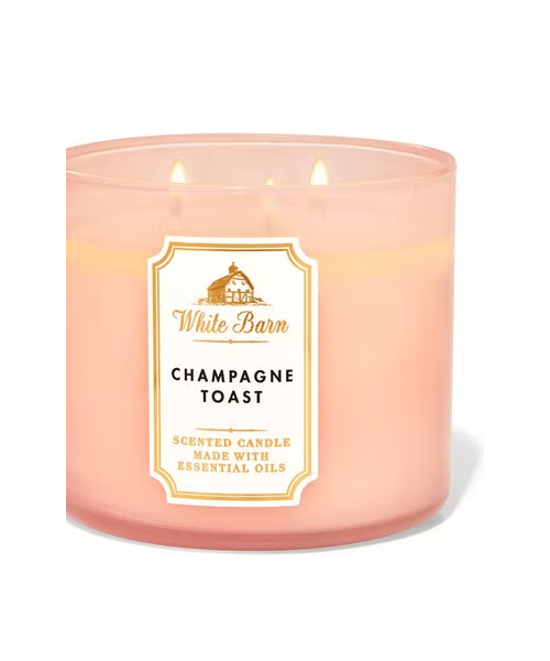 Bath & Body Works Champagne Toast 3 Wick Fruit Scented Candle - Peach