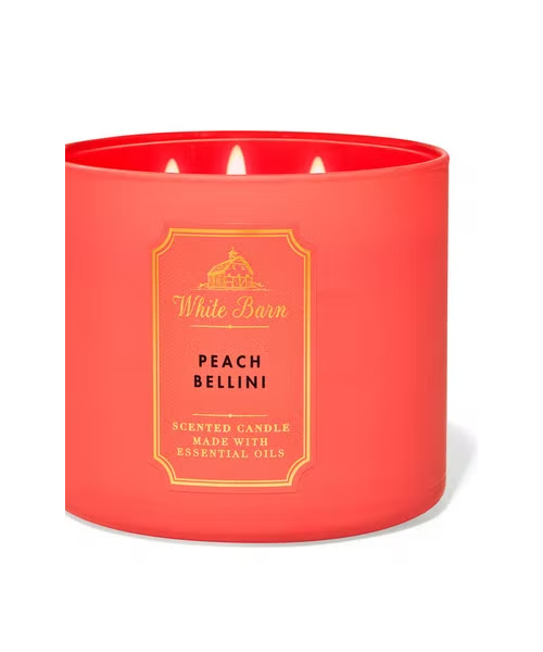 Bath & Body Works 3 Wick Peach Scented Candle - Red
