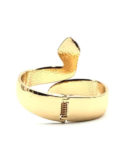 Fluffy Snake Bold Line Metal Plated Bracelet For Women - Gold