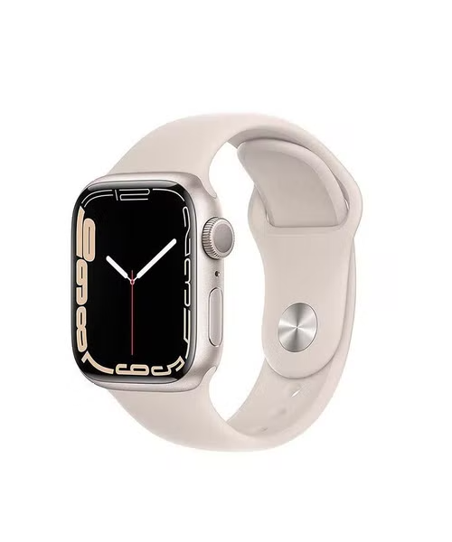 Apple Smart Watch Series 7 GPS 45mm Aluminium Case with Sport Band Starlight - Off White