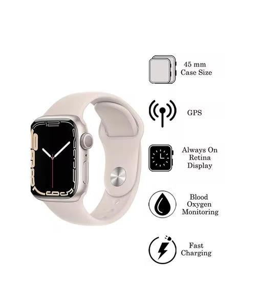 Apple Smart Watch Series 7 GPS 45mm Aluminium Case with Sport Band