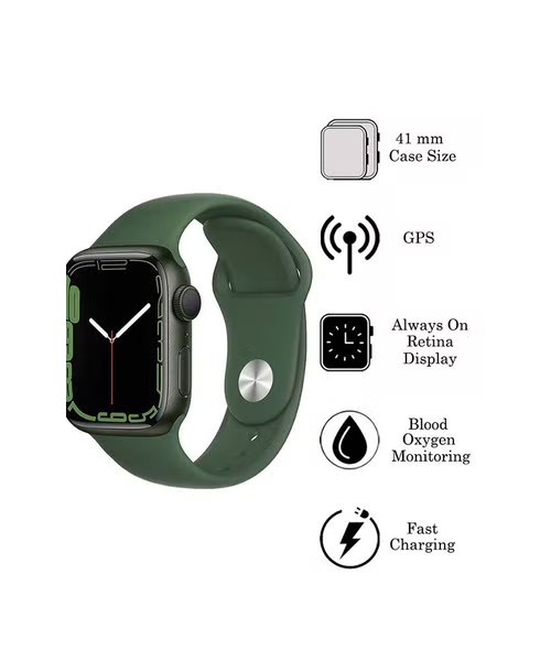 Apple Smart Watch Series 7 GPS 41mm Aluminium Case with Sport Band Clover - Green