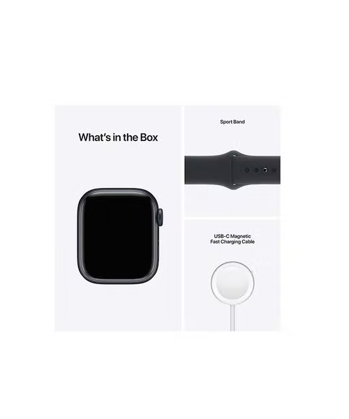 Apple Smart Watch Series 7 GPS 45mm Midnight Aluminium Case With Sport Band - Black