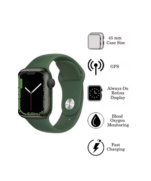 Apple Smart Watch Series 7 GPS 45mm Aluminium Case with Sport Band Clover - Green
