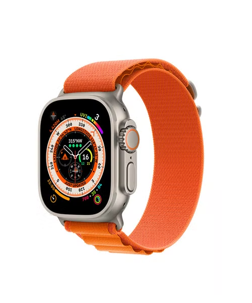 Apple Smart Watch Ultra GPS Cellular 49mm Titanium Case With Alpine Loop - Orange