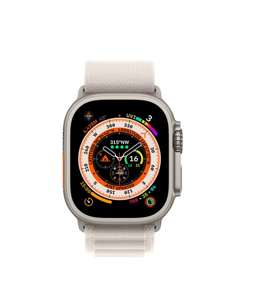 Smart Watch Ultra GPS + Cellular 49mm Titanium Case With Alpine Loop Large Starlight - Off White