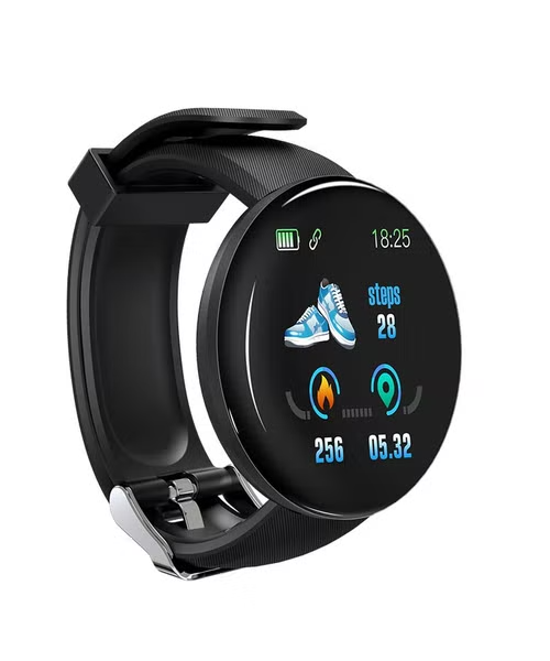 Smart Watch D18 Fitness Tracker - Black