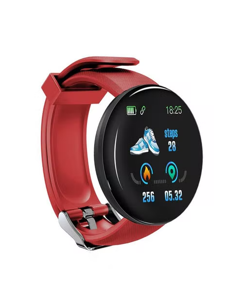 Smart Watch D18 Fitness Tracker  - Red