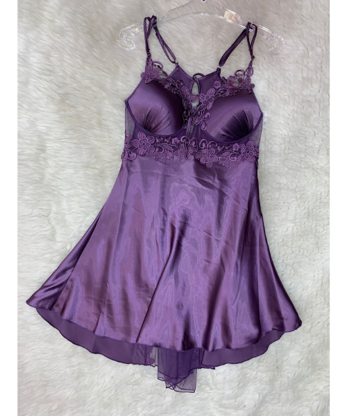 Lingerie set panty satin - purple