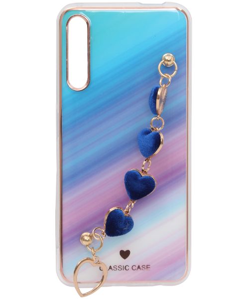 My Choice Sparkle Love Hearts Cover with Strap Back Mobile Cover For Huawei Y9s - Multi Color