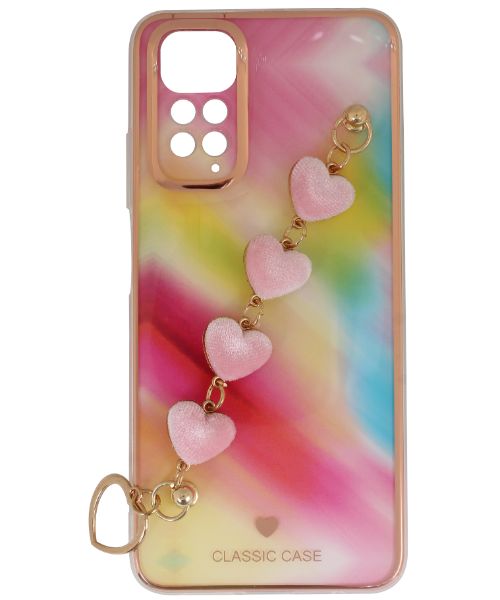 My Choice Sparkle Love Hearts Cover with Strap Back Mobile Cover For Xiaomi Redmi Note 11 - Multi Color