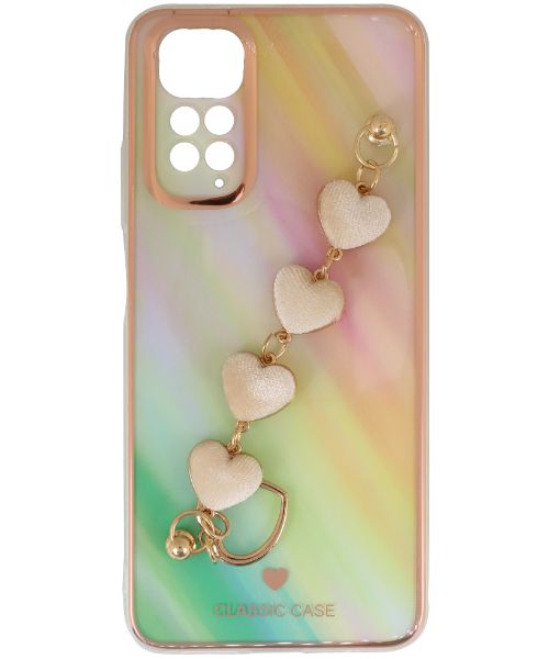 My Choice Sparkle Love Hearts Cover with Strap Back Mobile Cover For Xiaomi Redmi Note 11 - Multi Color