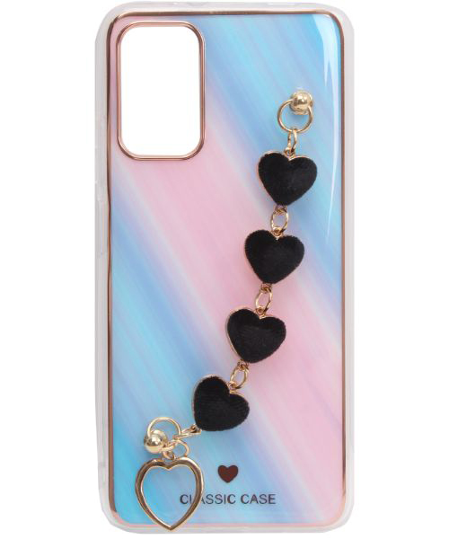 My Choice Sparkle Love Hearts Cover with Strap Back Mobile Cover For Xiaomi Redmi 9T - Multi Color