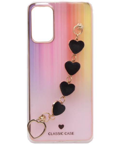 My Choice Sparkle Love Hearts Cover with Strap Back Mobile Cover For Xiaomi Redmi 9T - Multi Color