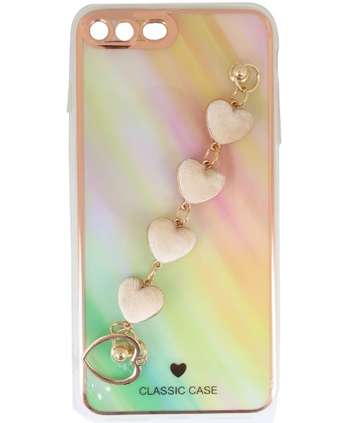My Choice Sparkle Love Hearts Cover with Strap Back Mobile Cover For Apple iPhone 7 Plus - Multi Color