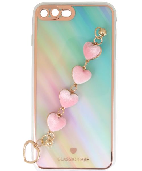 My Choice Sparkle Love Hearts Cover with Strap Back Mobile Cover For Apple iPhone 7 Plus - Multi Color