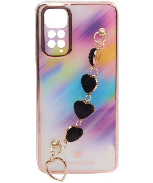 My Choice Sparkle Love Hearts Cover with Strap Back Mobile Cover For Xiaomi Redmi Note 11S - Multi Color
