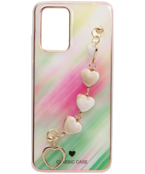My Choice Sparkle Love Hearts Cover with Strap Back Mobile Cover For Xiaomi Redmi 10 - Multi Color