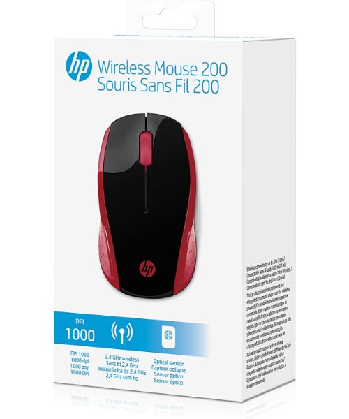 Hp Wireless Mouse ‎2Hu82Aa#Abb Wireless Optical Mouse Multi Use 2.4G Wireless - Black Red