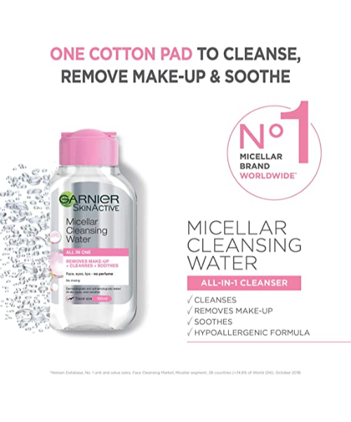 Garnier SkinActive Micellar Cleansing Water Removes make-up For Face Eye Lip Classic - 100 ml