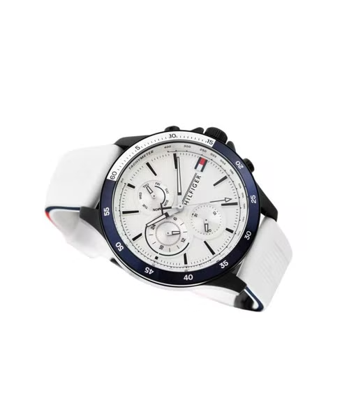 Tommy Hilfiger 1791723 46 White - Watch Men mm Casual Silicone For