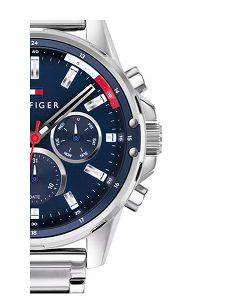 Tommy Hilfiger 1791788 Stainless mm Sliver Men Steel Watch For 45 Casual 