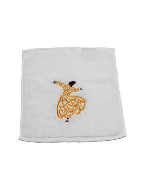 Towely Ramadan Vips Shapes Cotton Hand Towels 30x30 cm - White