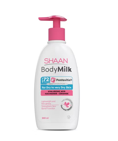 Shaan Body Milk Moisturizer For Dry Skin With Ceramides Hyaluronic Acid And Niacinamide 300 Ml