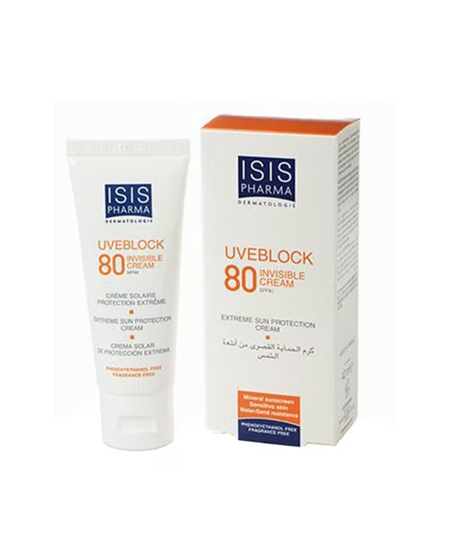 Isis Invisible Sunscreen Cream Spf 80 And Uv Protection 40 Ml