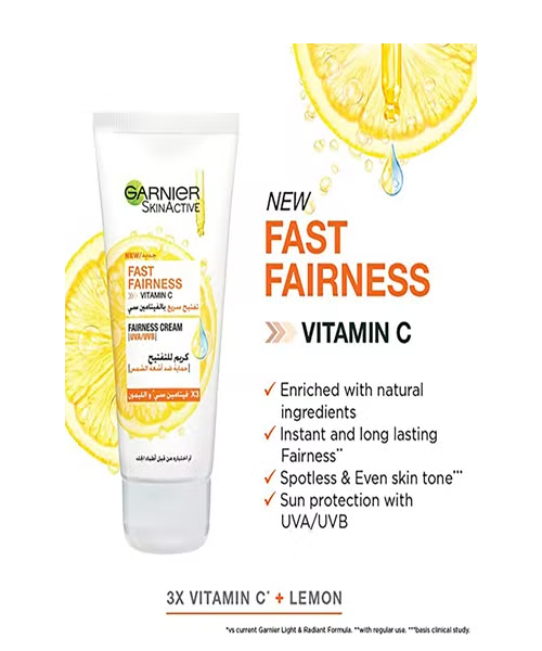 Garnier Rapid Radiance Whitening Day Cream With Uv Protection With Lemon Extract And Vitamin C 50 Ml
