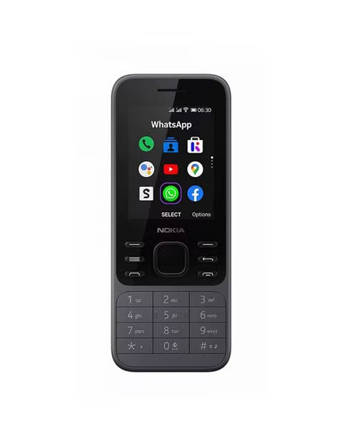 هاتف خلوي بشريحتين و ذاكرة داخلية 4 جيجابايت شاشة 2.4 انش شبكة 4 جي ال تي اي من نوكيا - اسود 6300