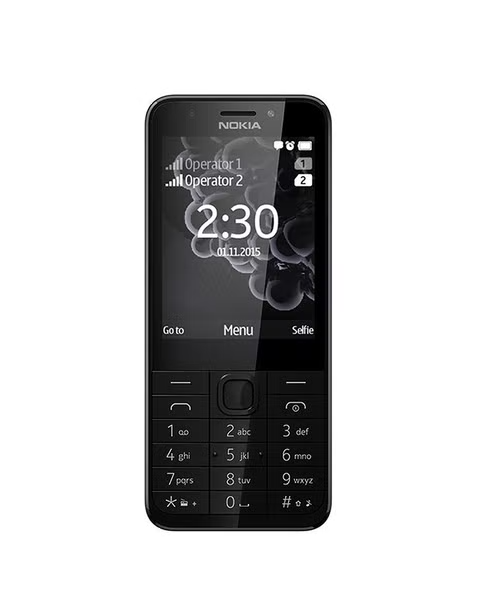 هاتف خلوي بشريحتين و ذاكرة داخلية 16 ميجابايت شاشة 2.8 انش شبكة جي اس ام من نوكيا - فضي غامق NK230
