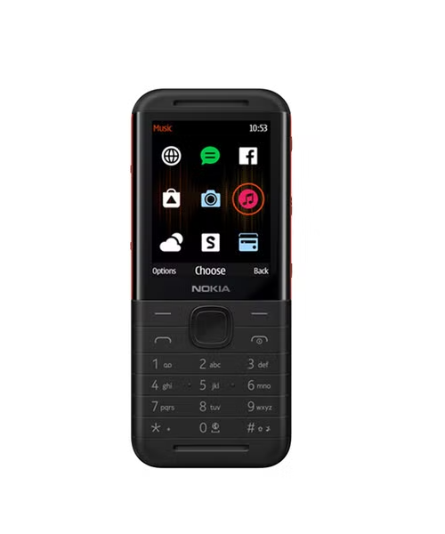 هاتف خلوي بشريحتين و ذاكرة داخلية 16 ميجابايت شاشة 2.4 انش شبكة جي اس ام من نوكيا - اسود احمر 16PISX21A08