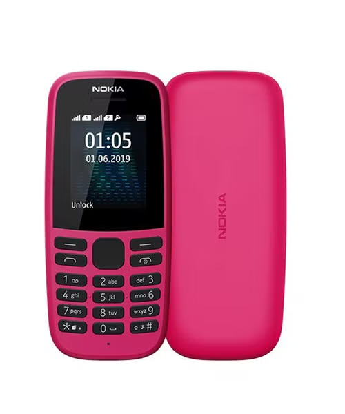 Nokia Single SIM Internal Memory 4 MB Network GSM 1.77 Inch Screen Mobile Phone - Pink Nokia105(2019)Single4MB NetworkPNK