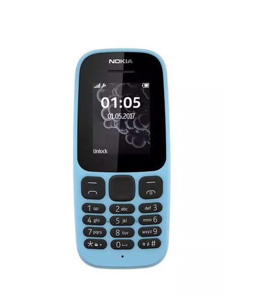 هاتف خلوي بشريحتين و ذاكرة داخلية 4 ميجابايت شاشة 1.4 انش شبكة جي اس ام من نوكيا - ازرق Nokia 105