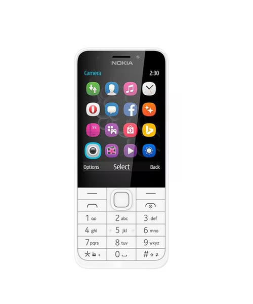 هاتف خلوي بشريحتين و ذاكرة داخلية 16 ميجابايت شاشة 2.8 انش شبكة جي اس ام من نوكيا - فضي NK230