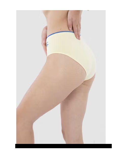 Carina Regular Fit Cotton High Waist Solid Panty for Women - Light yellow